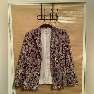 LE SUIT~BROWN~GEO BLAZER~8P